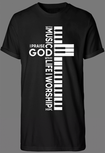 Gospel keyboard player t-shirt