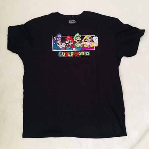 VINTAGE PRINT SUPER MARIO BLACK SHIRT